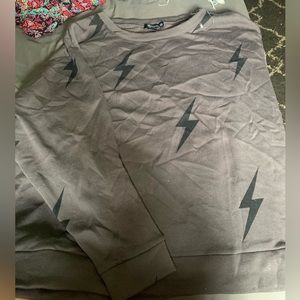 long sleeve super soft lightning bolt sweater
